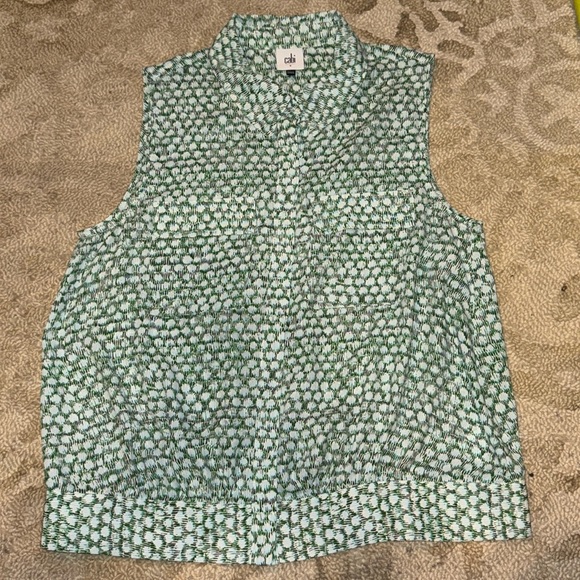 Cabi button down sleeveless top with front pockets, size small non-smoking home - Picture 1 of 2